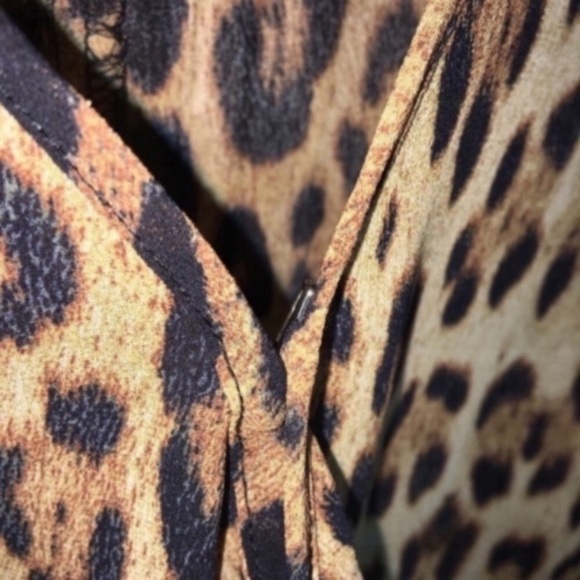 WAYF Cheetah High Low Drop Blouse - Picture 3 of 5